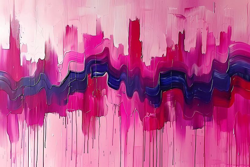 Dynamische abstracte schilderij met kleurrijke texturen van Art & Soul Creations