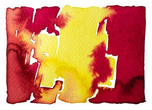 Neonrot und Gelb | Aquarellmalerei