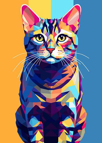 Kat dier WPAP Pop Art kleurenstijl