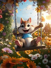 Een vrolijke eekhoorn