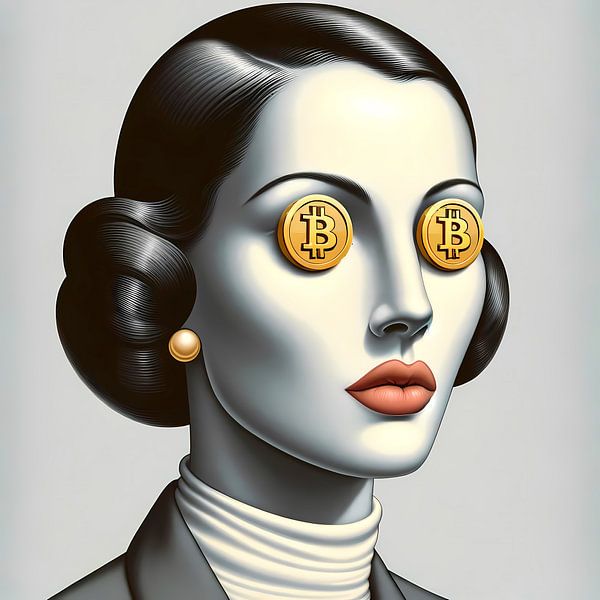 Surrealer Digitaler Blick: Eine Bitcoin-Vision von Sanne den Engelsman