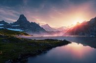 Bergsee bei Sonnenaufgang von Max Steinwald Miniaturansicht