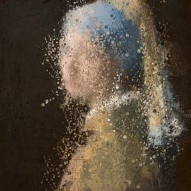 Fille à l'oreille de perle | Quelle éclaboussure | Polychrome | D'après l'œuvre de Johannes Vermeer sur MadameRuiz