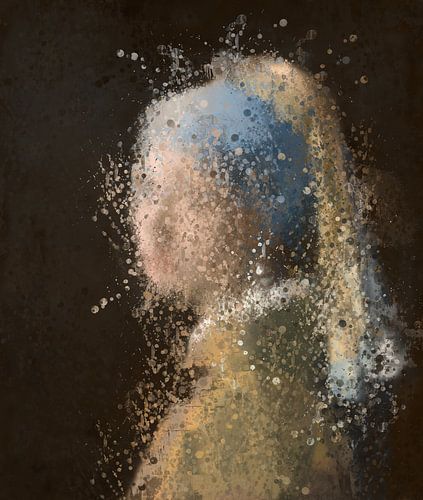 Meisje met de parel | Wat een spetter | Polychroom | Naar het werk van Johannes Vermeer van MadameRuiz