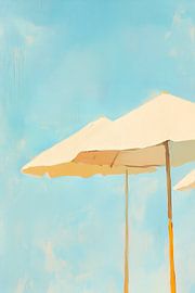 Sonnenschirme im Himmelblau von Poster Art Shop