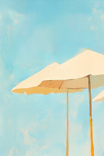 Parasols in hemelsblauw