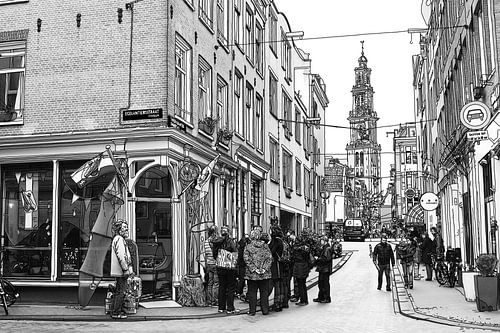 Drawing Egelantiersstraat Amsterdam Westertoren by Hendrik-Jan Kornelis