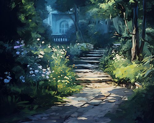 Garden path | Impressionist garden path