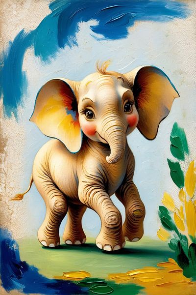 Mignon tableau d'éléphant coloré par Art & Soul Creations