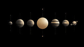 Planeten in einer Reihe – goldenes Panorama von TheXclusive Art