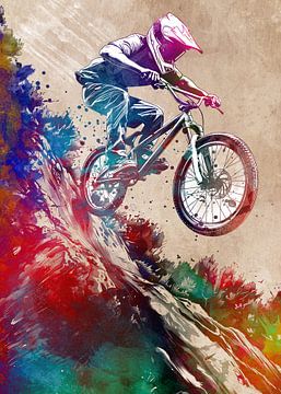 MTB sport kunst #sport #bike van JBJart Justyna Jaszke