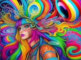 The woman with the tattoos on her face IV by DeVerviersBelgium