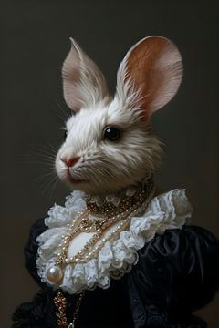 Portrait of Rabbit from the 19th Century by But First Framing