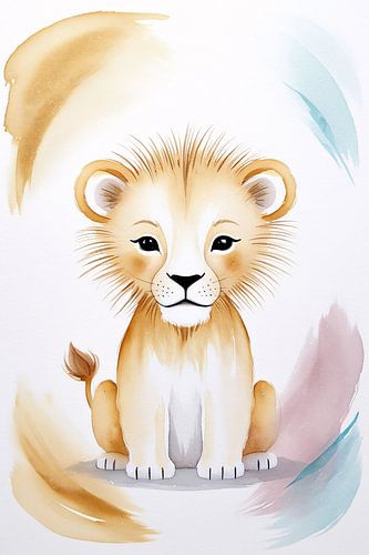 Schattig leeuwtje met zachte kleuren