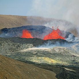 De actieve vulkaan bij Fagradalsfjall van Reinhard  Pantke