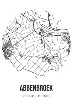 Abbenbroek (Süd-Holland) | Karte | Schwarz und Weiß von Rezona