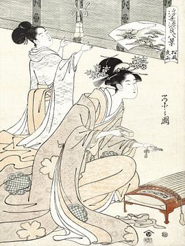 Vintage Japanse courtisanes  - Vintage Japanse kunst - Japanse vrouwen in kimono's - van www.annemiekebezemer.nl