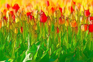 fleurs colorées sur eric van der eijk