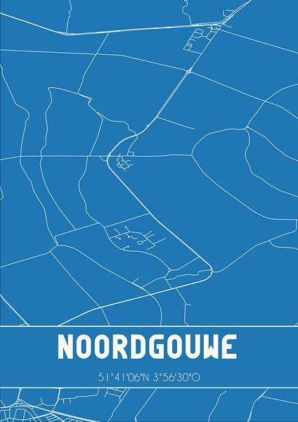Blueprint | Map | Noordgouwe (Zeeland) by Prints of Place
