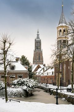 An Amersfoort winter fairytale. our lady's tower and Elleboog church by Marco Hoogma