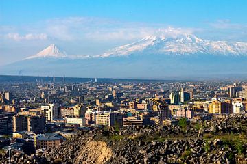 Uitzicht op de majestueuze berg Ararat.