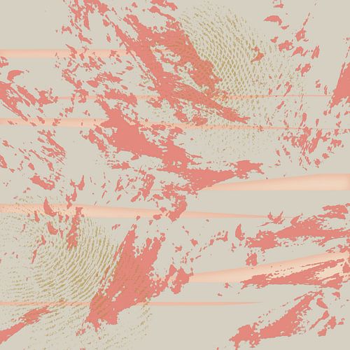 Abstract artwork in peach fuzz and beige colour tones