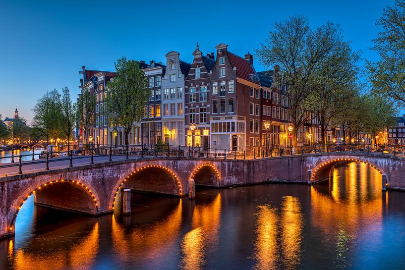 Hoek Keizersgracht Leidsegracht Amsterdam van Fotografie Ronald