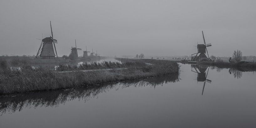 Kinderdijk In Black And White - 3 by Tux Photography