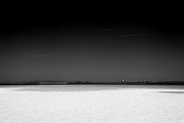 Salt landscape in black and white