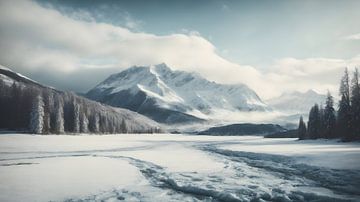 Besneeuwde natuur landschap