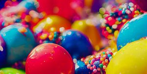 Ballons und Konfetti Hintergrund Illustration