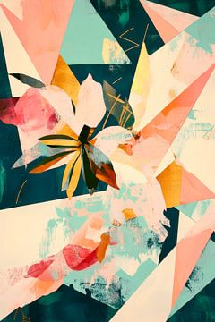 Abstract floral fusion in bold colours by Poster Art Shop