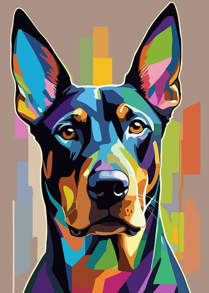 Dobermann Pinscher Pop Art von MIROKKU