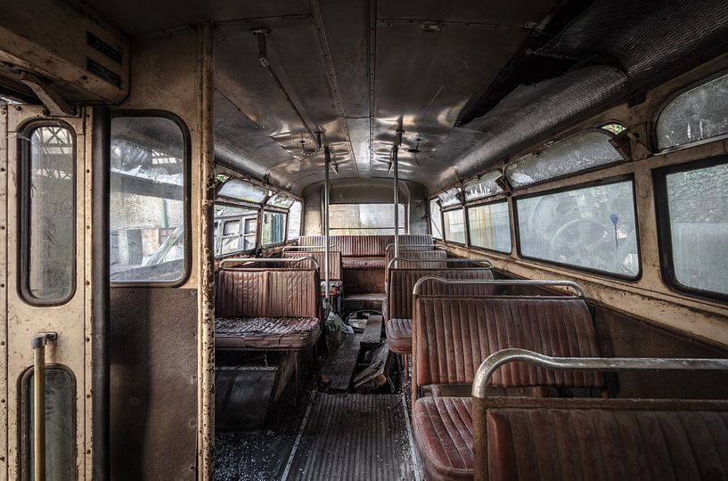 Interior of an old bus by Inge van den Brande