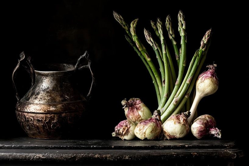 Nature morte aux asperges par Franka Poulain