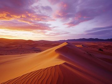 Gouden woestijn dageraad van fernlichtsicht