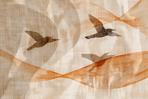 Peinture d'oiseaux | Silhouettes en vol