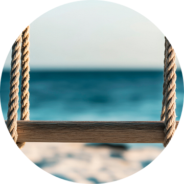 Schommel op het strand van Poster Art Shop