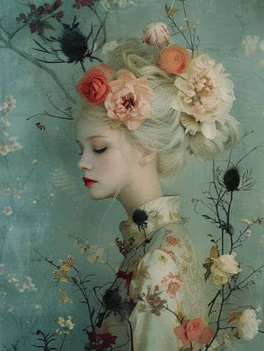 Portret met een romantische uitstraling in pastelkleuren