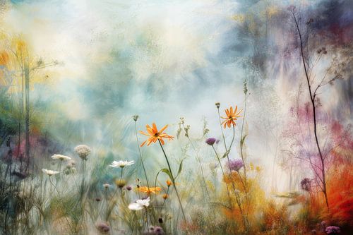Landschap met bloemen  van Studio Allee