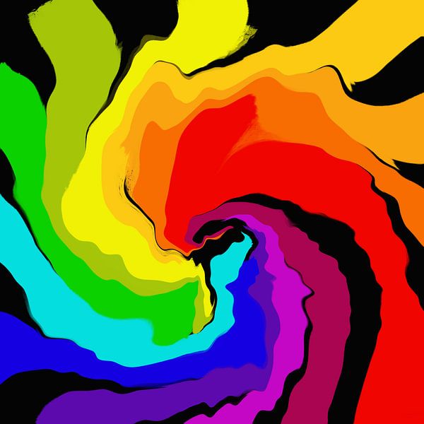 Bunt fröhliche Farben Explosion - minimalistische abstrakte Kunst von Susanna Schorr