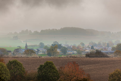 Foggy village