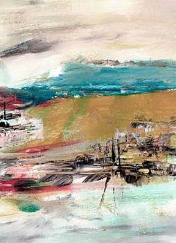 abstraktes Land mit Ocker