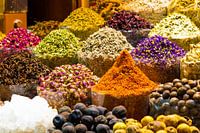 Dubai spice souk, spice market Dubai, colorful spices