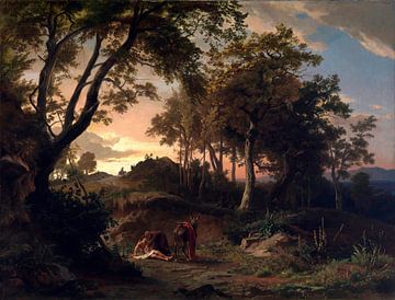 Johann Wilhelm Schirmer, Barmhartige Samaritaan - 1857 van Atelier Liesjes