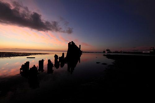 Ameland/Zonsopkomst op het wad