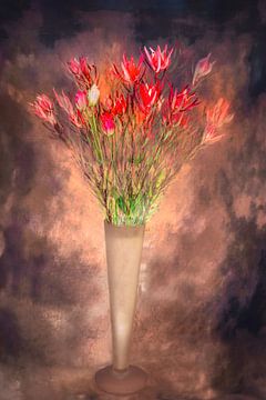 juste des fleurs dans un vase sur Peter Smeekens