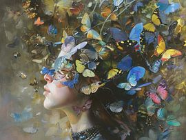 Papillons | Murmures d'ailes sur Peinture Abstraite