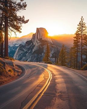 Gouden zonsopgang in Yosemite van fernlichtsicht