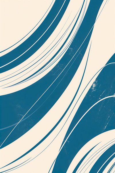 Dynamic wave pattern in blue by Poster Art Shop